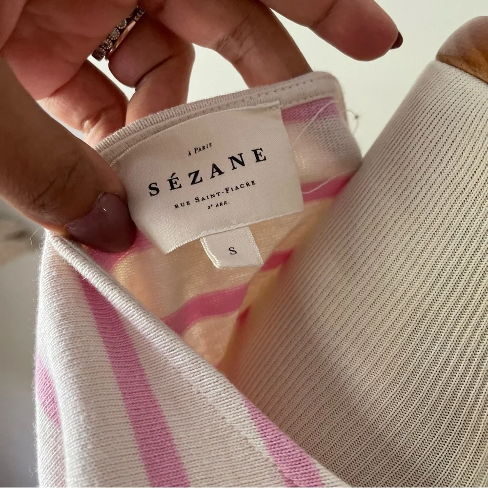 Sezane Pink Striped Top - Picture 6 of 14